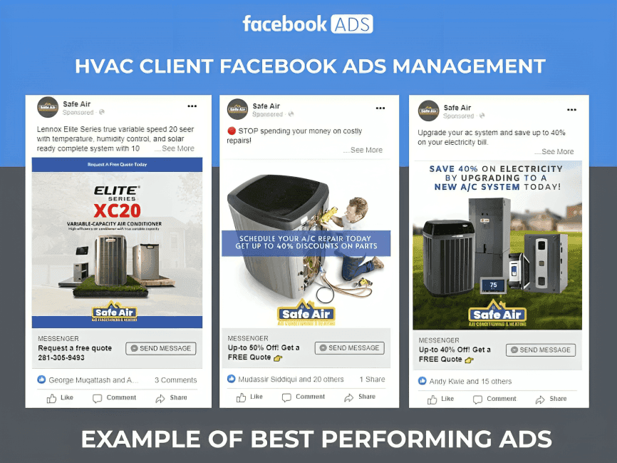 Air conditioning installation Facebook marketing campaign results