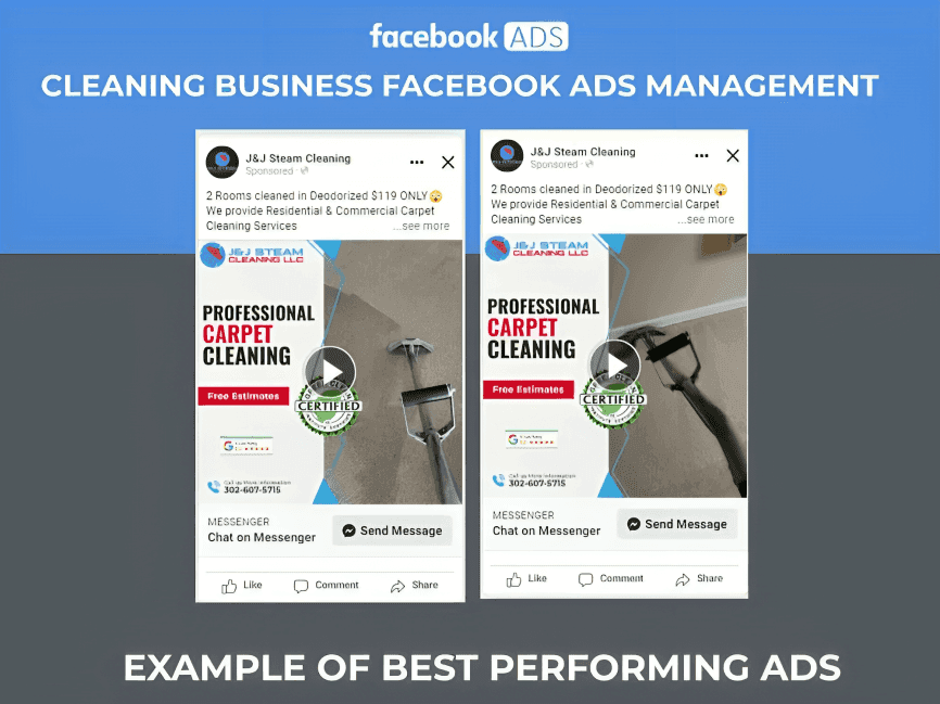 Cleaning service ad campaign management