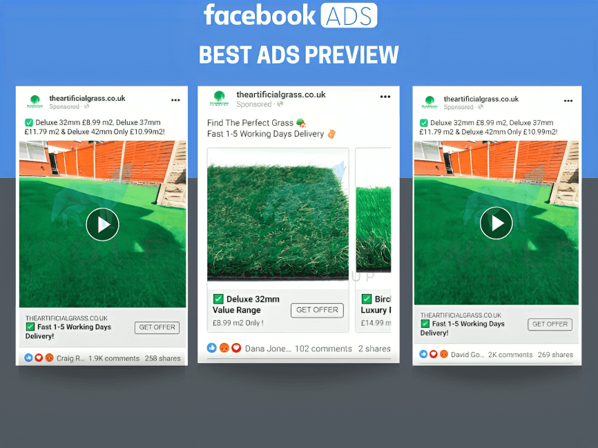 Home gardening store Facebook ads campaign management dashboard