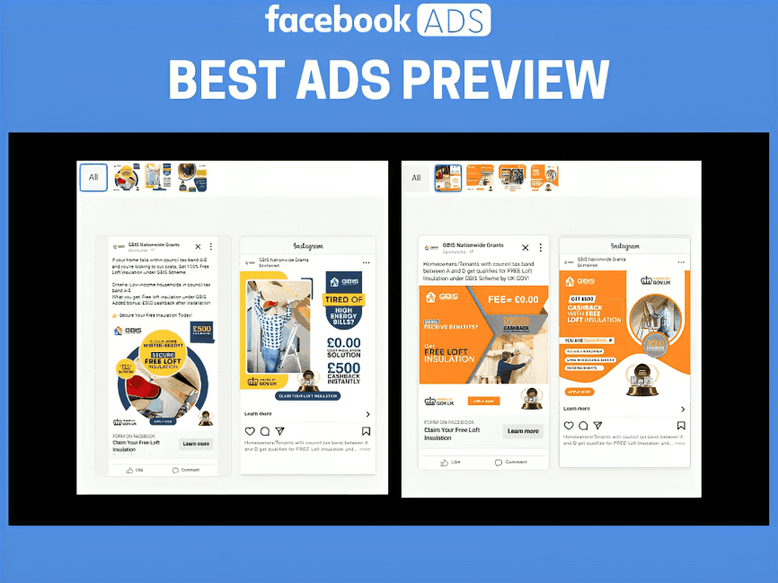 Loft insulation retargeting Facebook ads campaign results