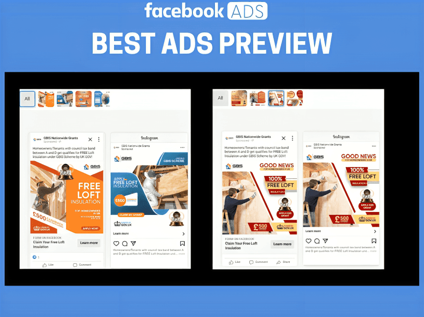 Loft insulation high performance Facebook ads results