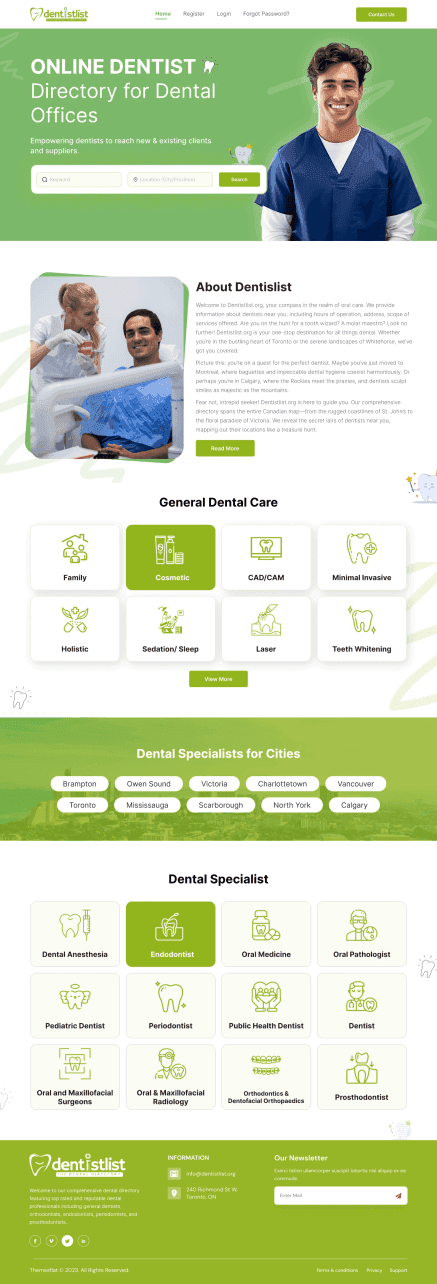 Dental clinic website design