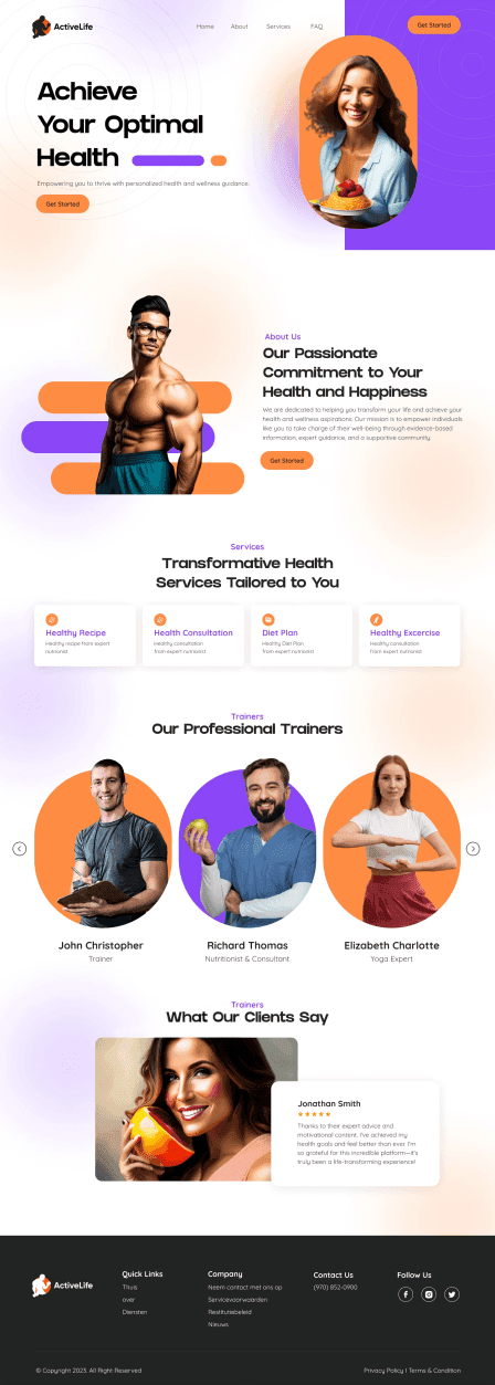 Health website design