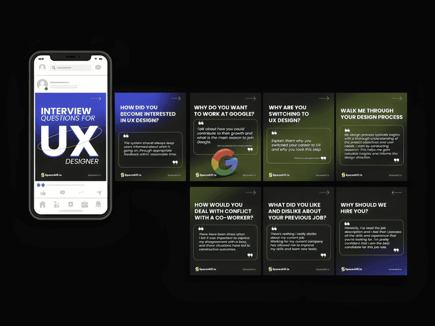 LinkedIn marketing visuals for UI/UX designers