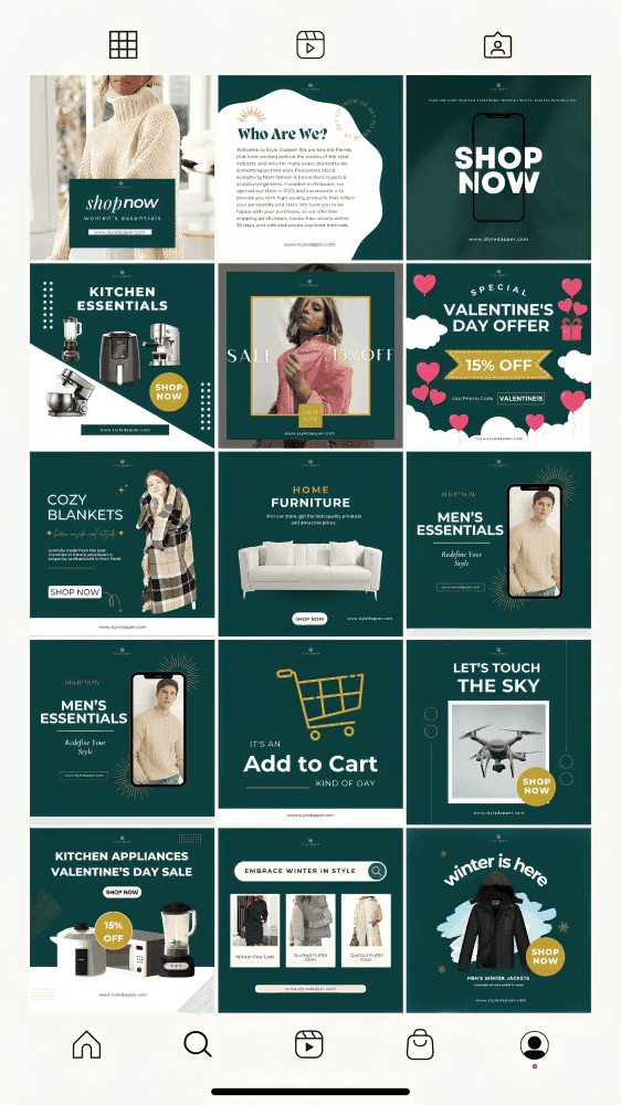 Ecommerce store social media content