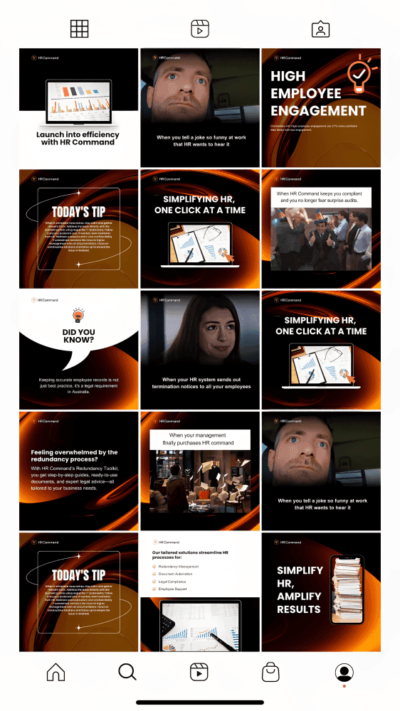 HR company social media content