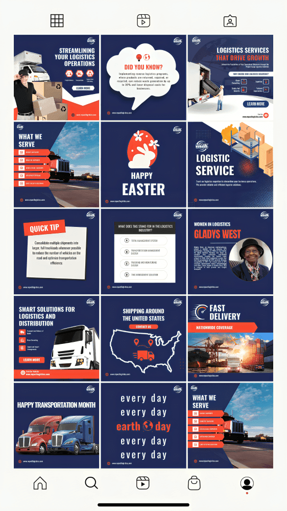 Logistic company social media content