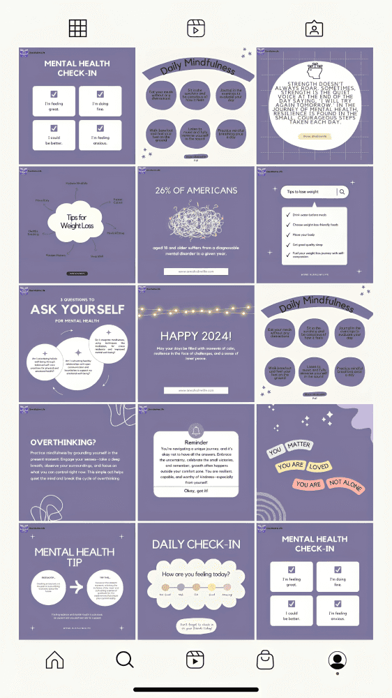 Mental health institution social media content