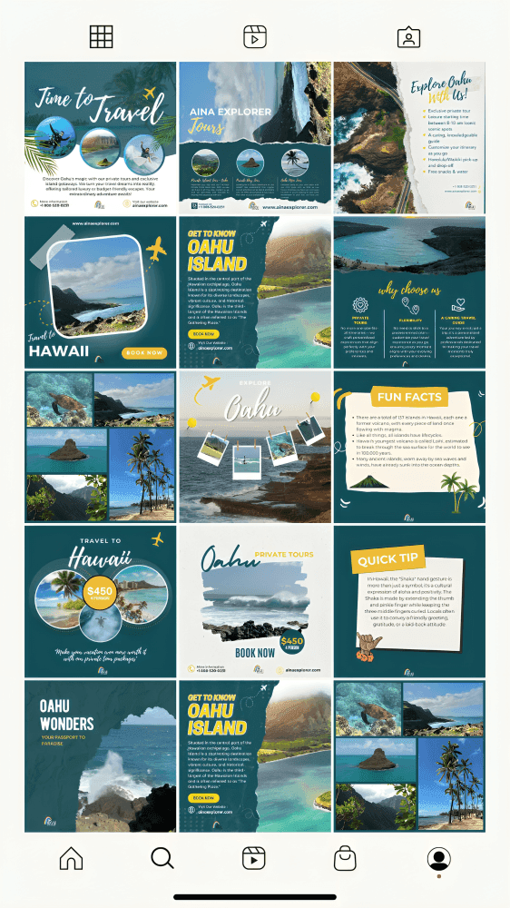 Private tours social media content